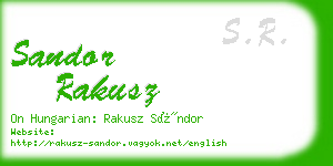 sandor rakusz business card